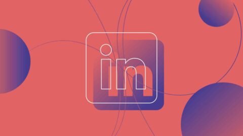 pink LinkedIn icon