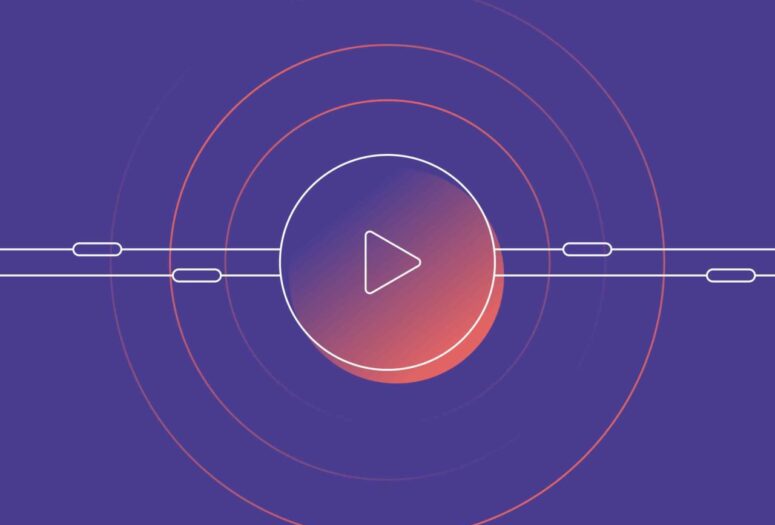 purple video animation icon