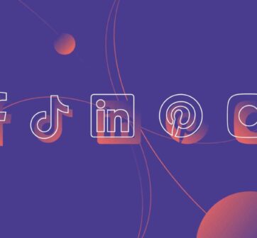 purple social media icons