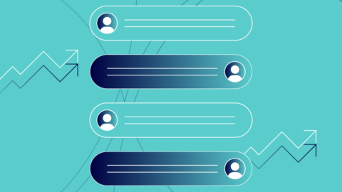 illustration of online conversation with a chatbot