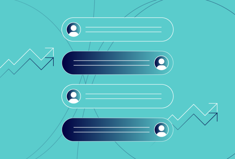 illustration of online conversation with a chatbot