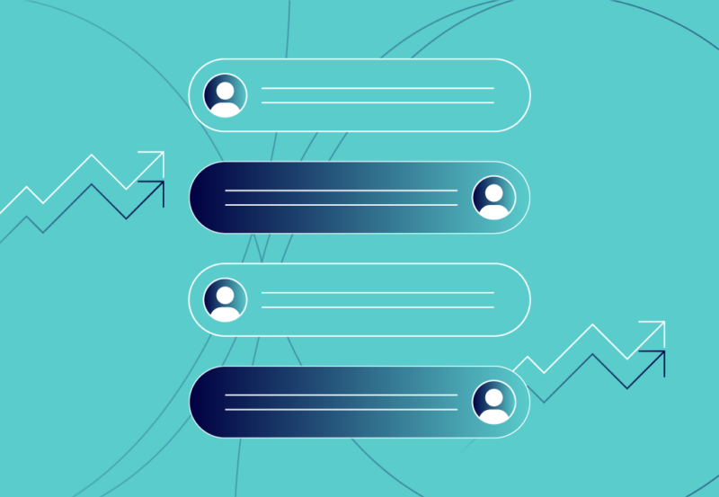 illustration of online conversation with a chatbot