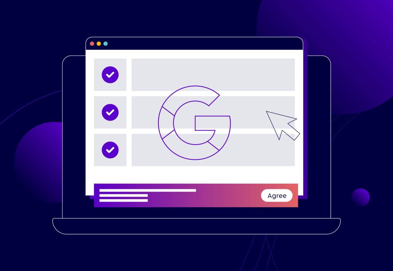 Illustration of google logo on a desktop search