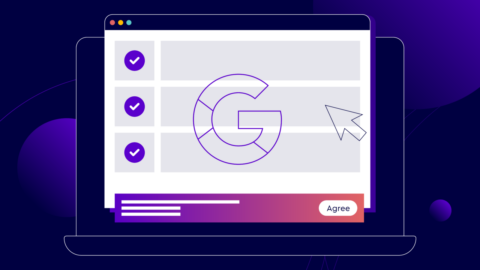 Illustration of google logo on a desktop search