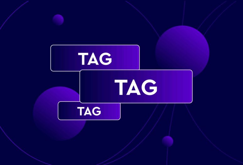 tag white bold text