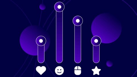 Sliding bar at different levels for 4 different reaction icons