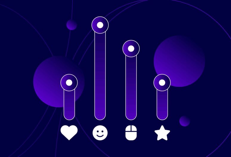 Blog 2 sliding bar at different levels for 4 different reaction icons