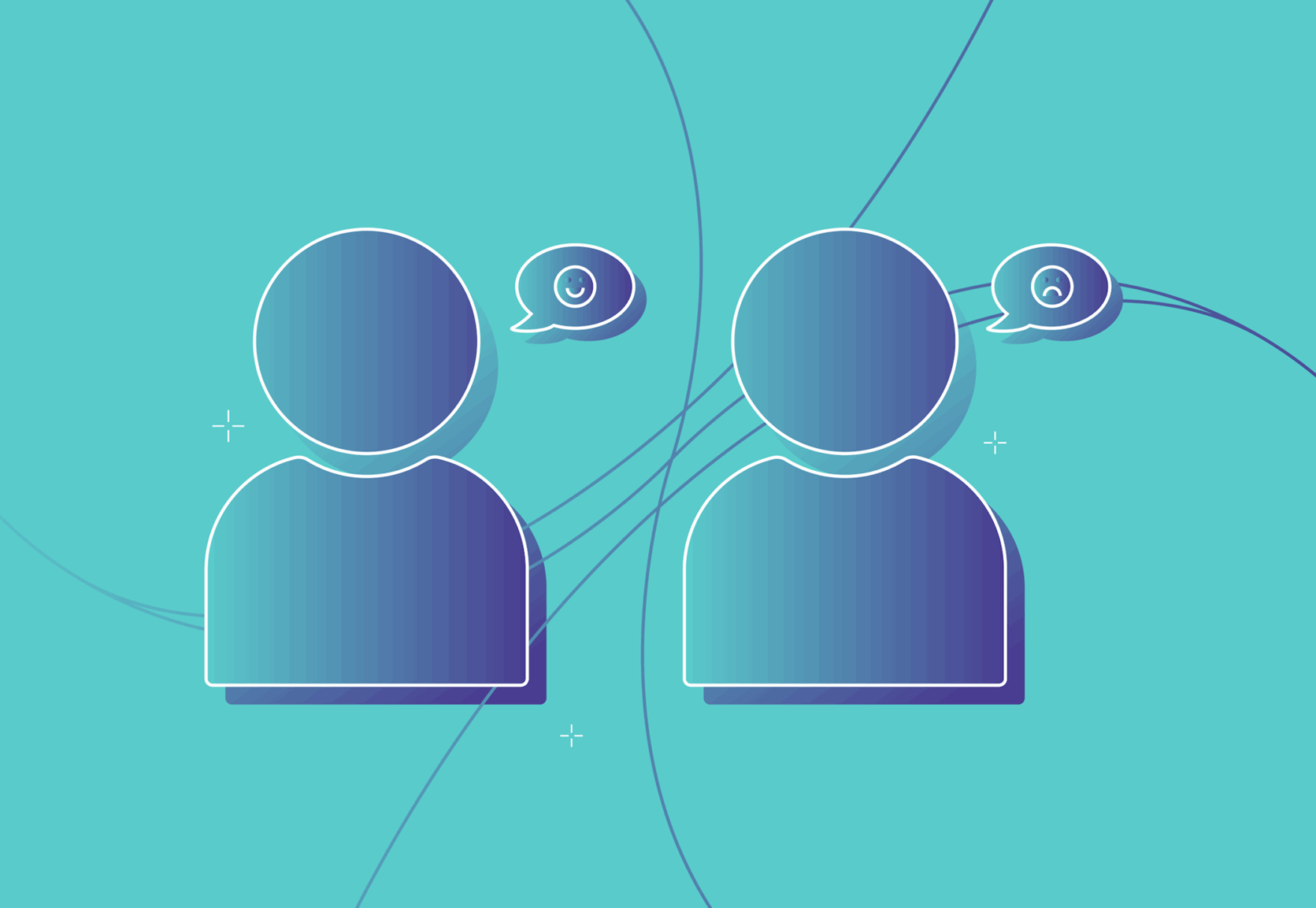 Customers with positive and negative reviews