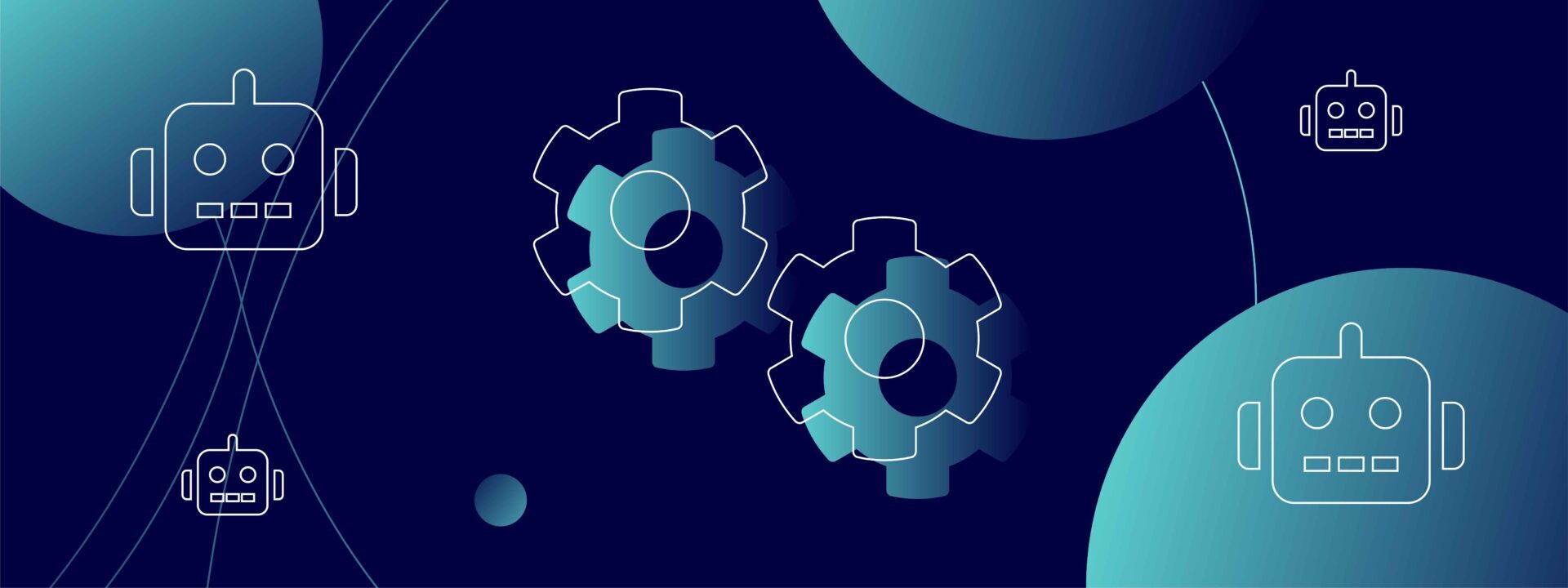 Robot icons illustrating AI