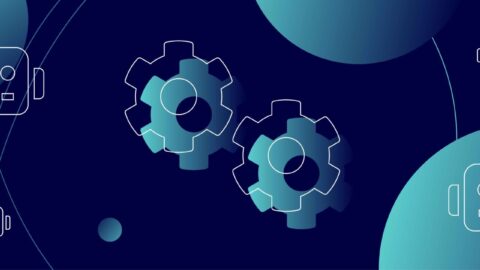 Robot icons illustrating AI