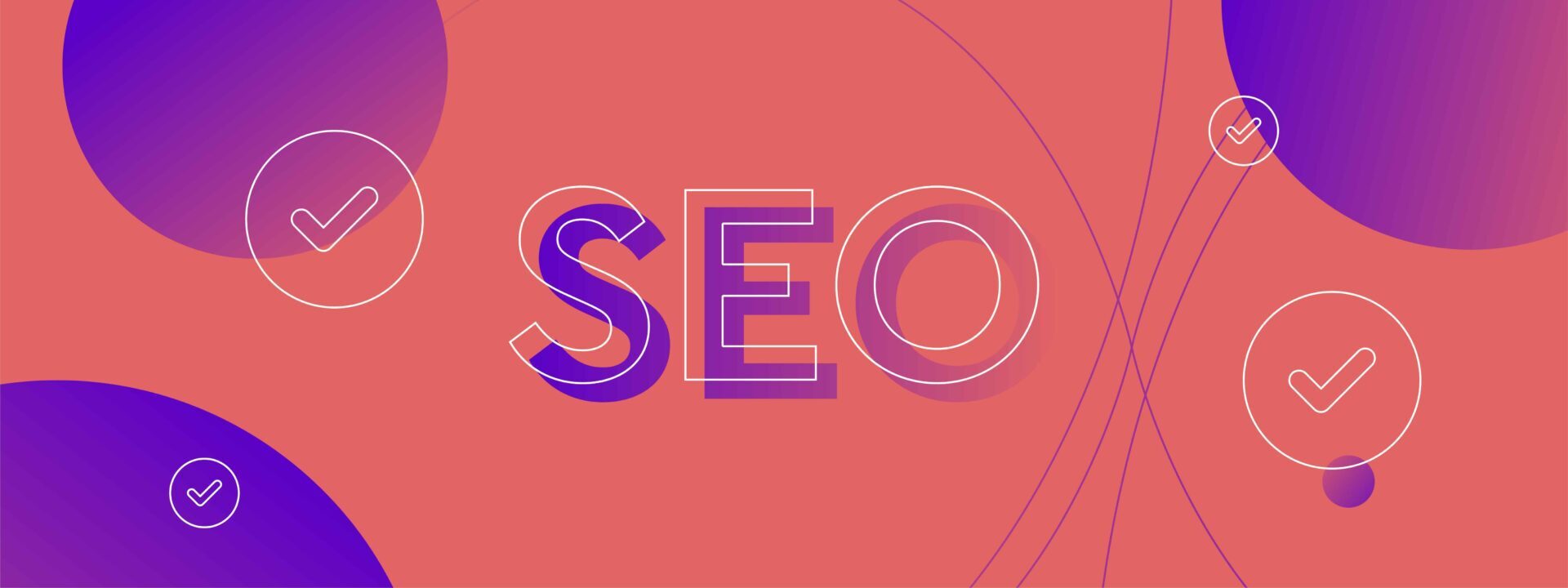 SEO text in purple and orange