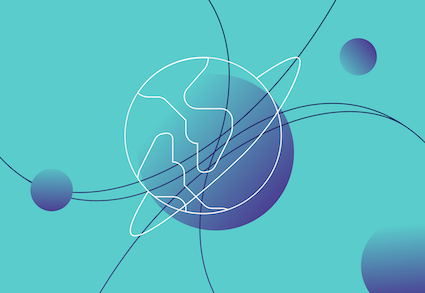 Globe icon in light blue