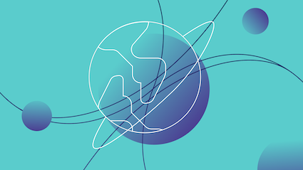 Globe icon in light blue