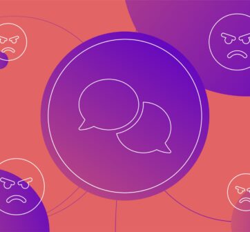 Speech bubbles and angry face emojis