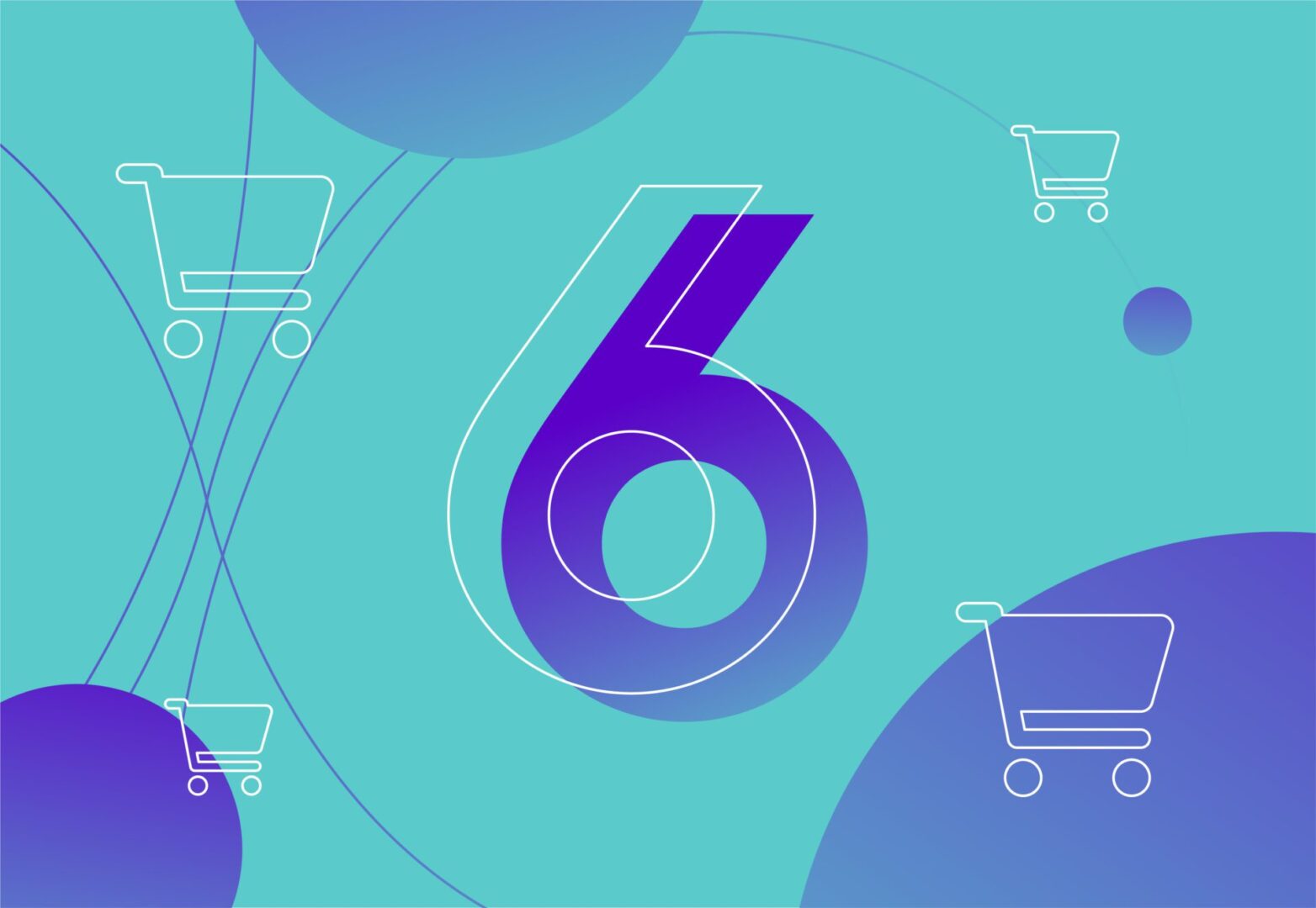 number 6 surrounded by shopping trolleys