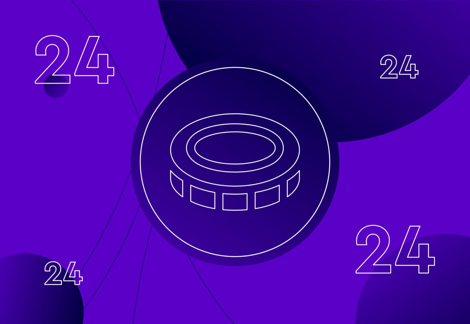 Currency in the centre, with the number 24 indicating the year