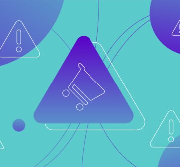 Illustration of a toppled over shopping trolley with warning signs