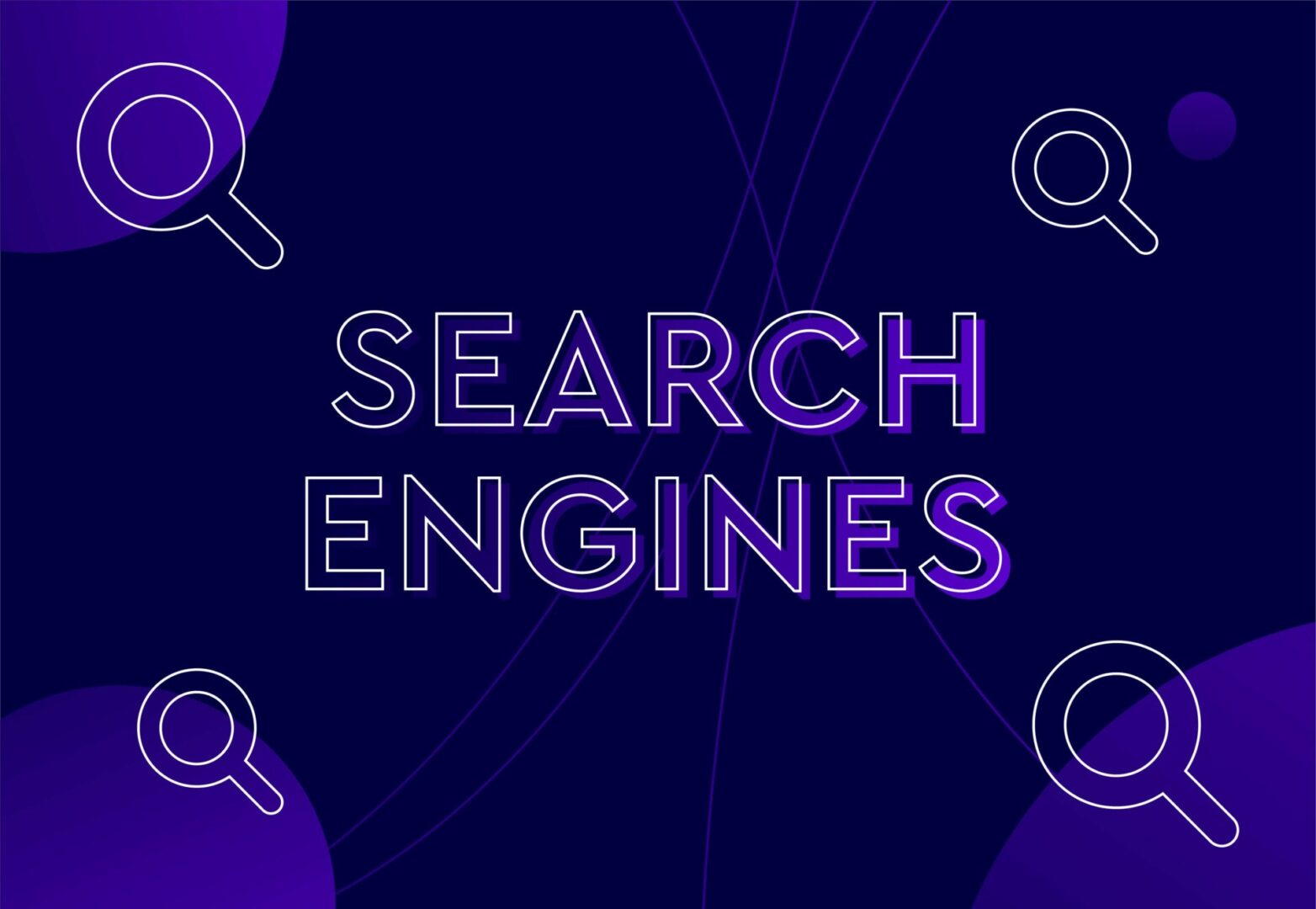 Search engine text with a magnifying glass