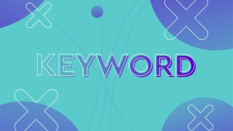 Keyword in blue text with crosses