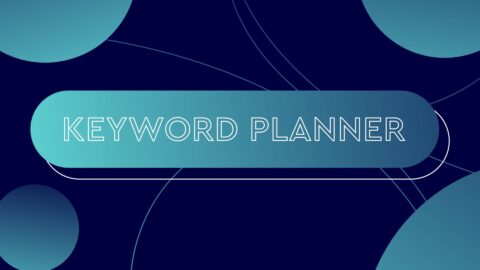 Keyword planner in white and blue text