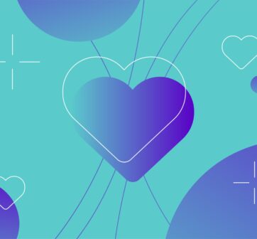 Blue heart and sunshine icons