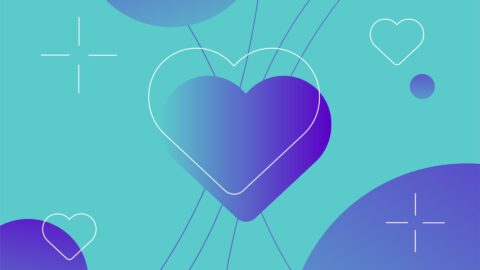 Blue heart and sunshine icons