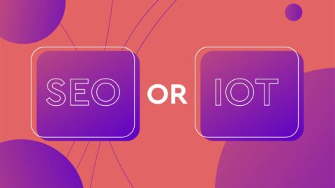 SEO or IOT in purple text