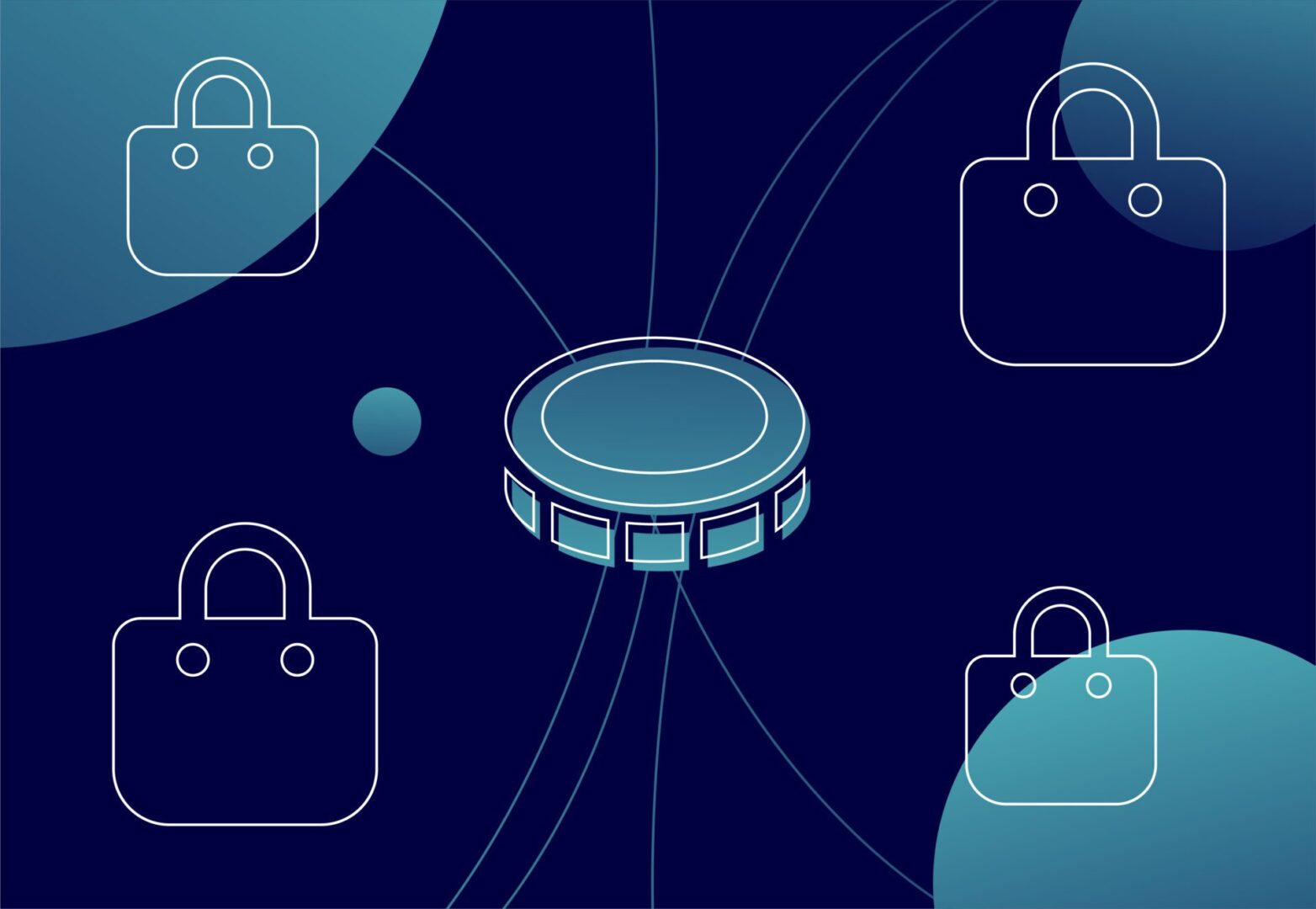 shopping bags and coin indicating sales