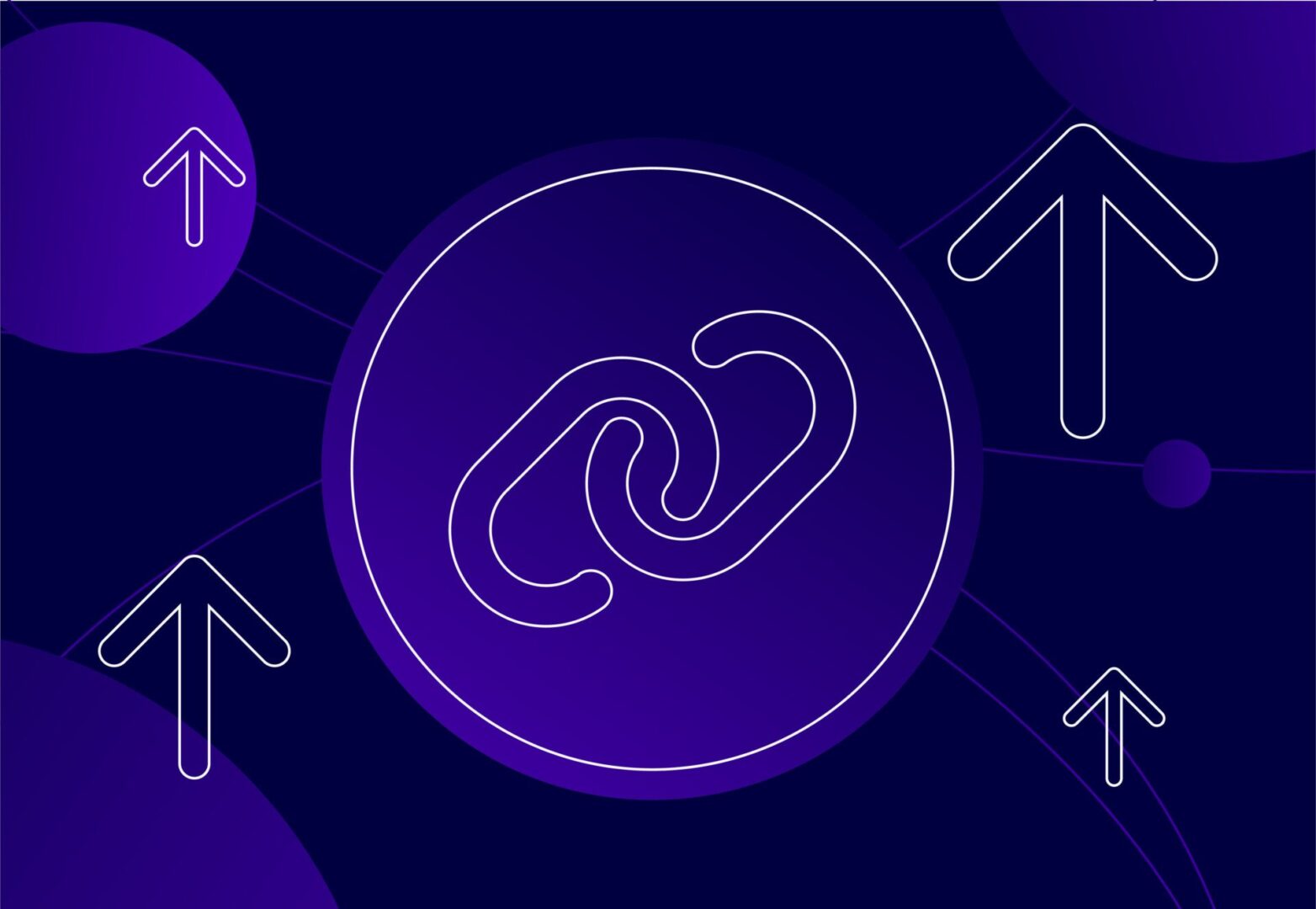 Illustration of two chain links surrounded by upward arrows