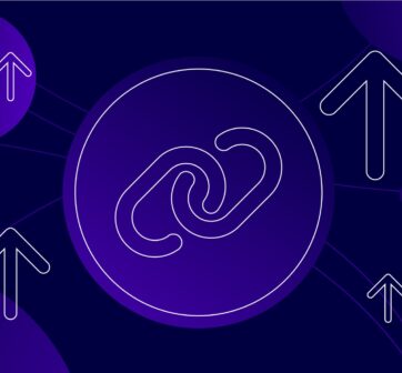 Illustration of two chain links surrounded by upward arrows