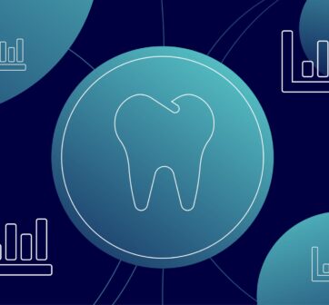 Illustration of a tooth surrounded by bar charts