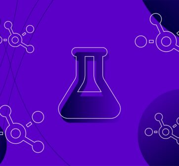 Scientific flask representing network science