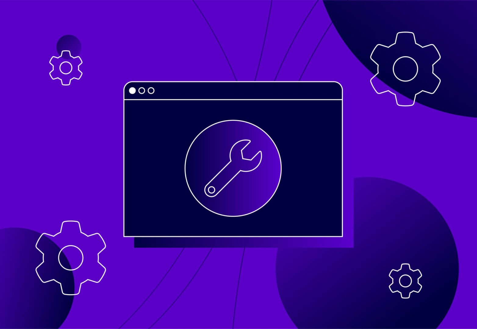Illustration of tools on desktop for core update