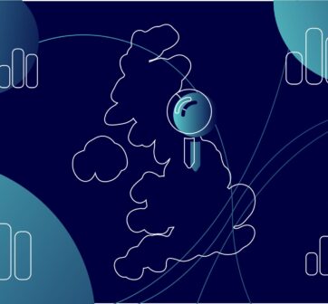 uk map with pinpoint on north