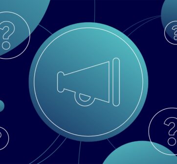 illustration of question marks and megaphone