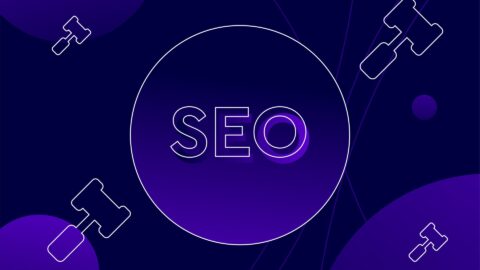 SEO text surrounded by gavels