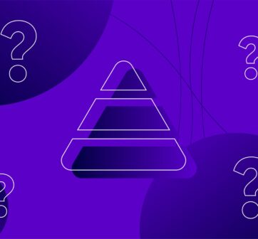 Metrics illustrated as a pyramid with question marks