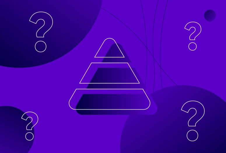 metrics illustrated as a pyramid with question marks