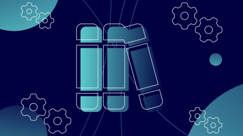 Illustration of books for LinkedIn ad library
