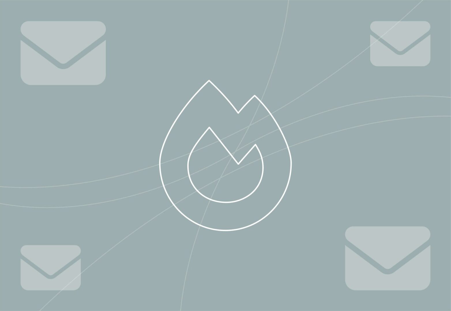 Icon of fire and inbox