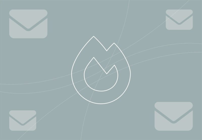 Icon of fire and inbox