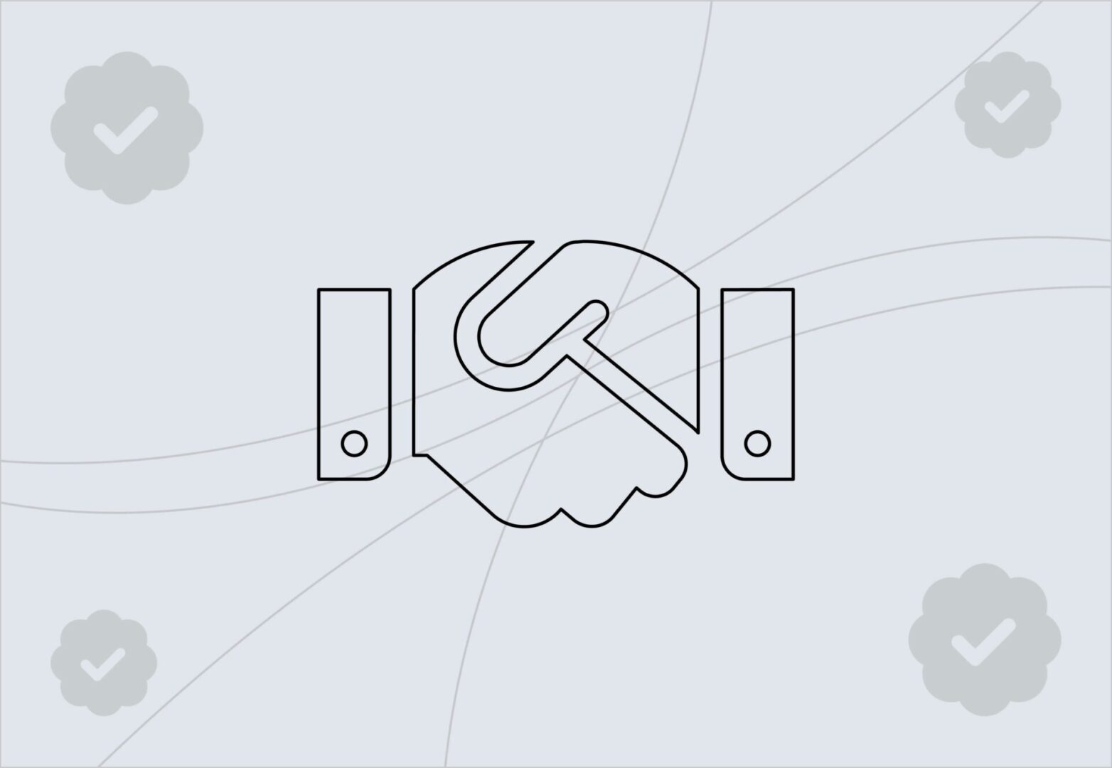 Image showing icon of business person and hands shaking