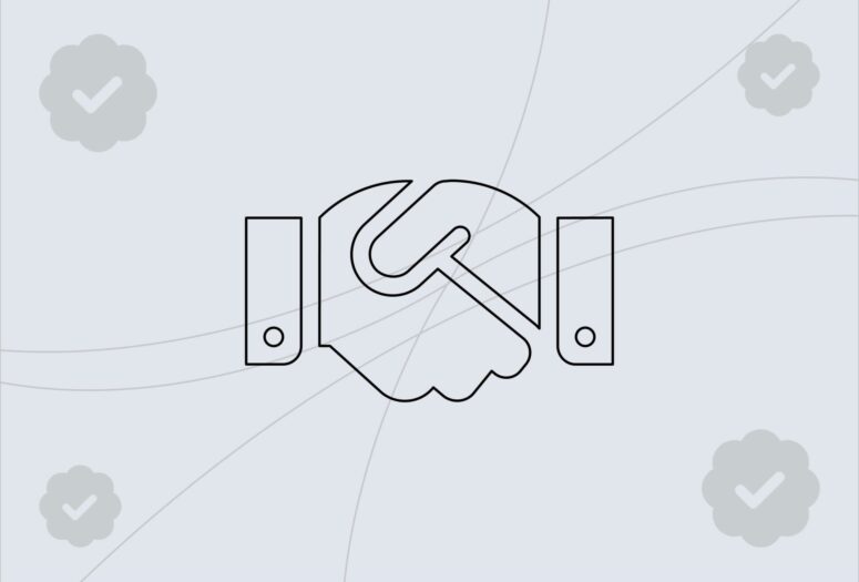 image showing icon of business person and hands shaking