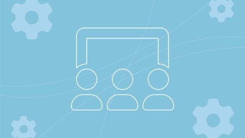 illustration of people watching a webinar