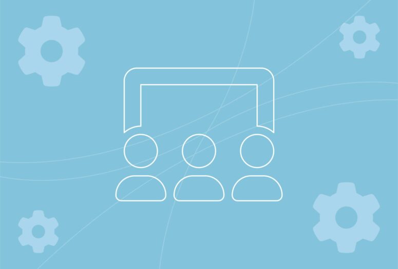 illustration of people watching a webinar