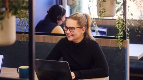 harriet tuite, head of paid social at embryo, in office