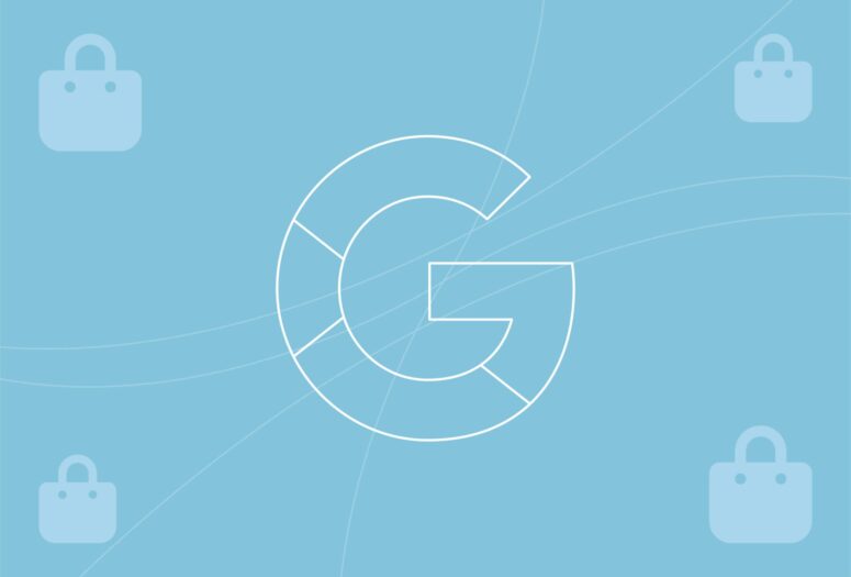 shopping icon with purple and navy background