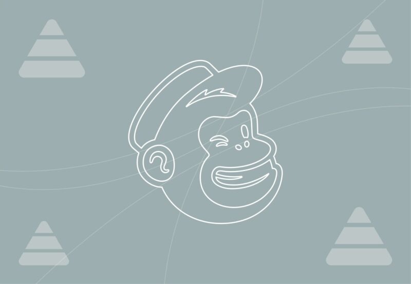 text saying 'mailchimp' in purple and navy background