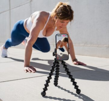 Fitness Influencer making a video