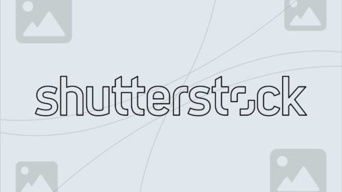 Shutterstock text in purple and navy